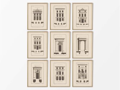 Architecture II (Set of Nine) Vintage Art Prints