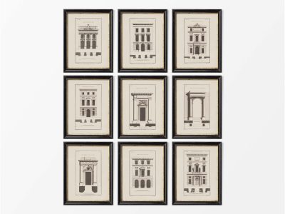 Architecture II (Set of Nine) Vintage Art Prints