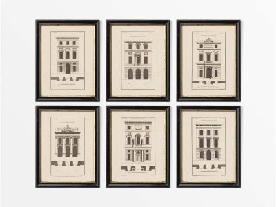 Architecture II (Set of Six) Vintage Art Prints