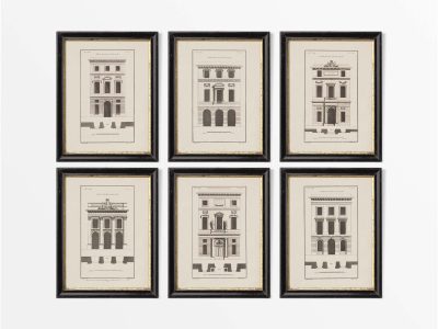 Architecture II (Set of Six) Vintage Art Prints
