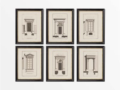Architecture III (Set of Six) Vintage Art Prints