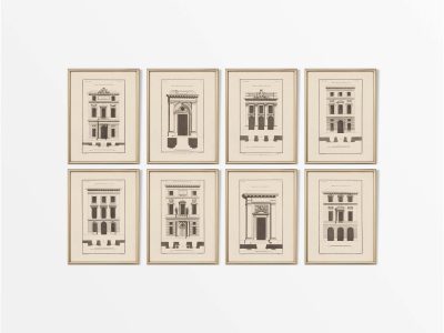 Architecture (Set of Eight) Vintage Art Prints