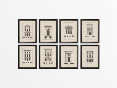 Architecture (Set of Eight) Vintage Art Prints