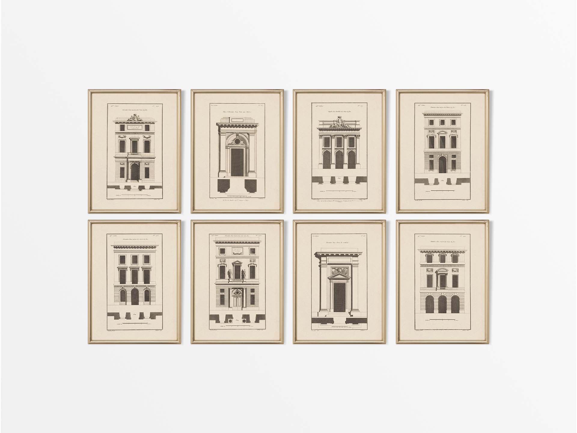 Architecture (Set of Eight) Vintage Art Prints
