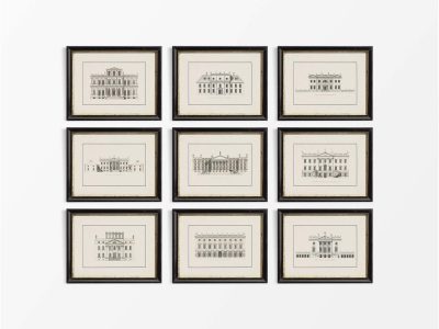 Architecture (Set of Nine) Vintage Art Prints