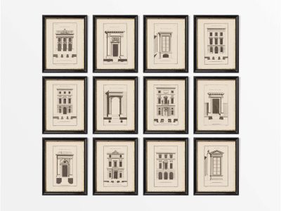 Architecture (Set of Twelve) Vintage Art Prints
