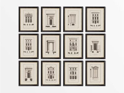 Architecture (Set of Twelve) Vintage Art Prints