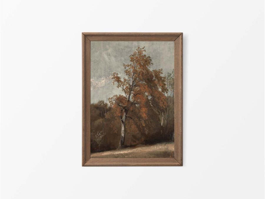 Autumn Birch Vintage Art Print