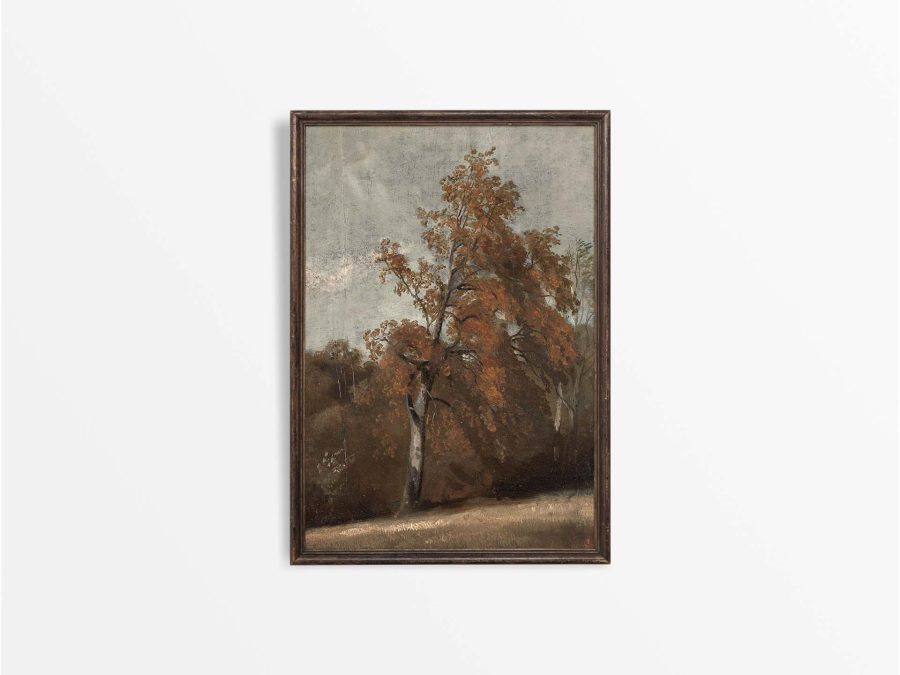 Autumn Birch Vintage Art Print