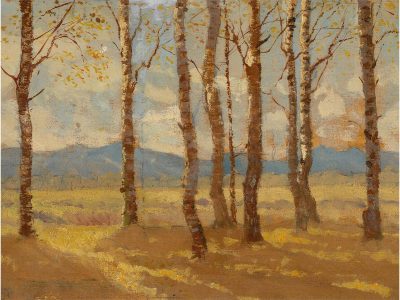 Autumn Birches III Vintage Art Print