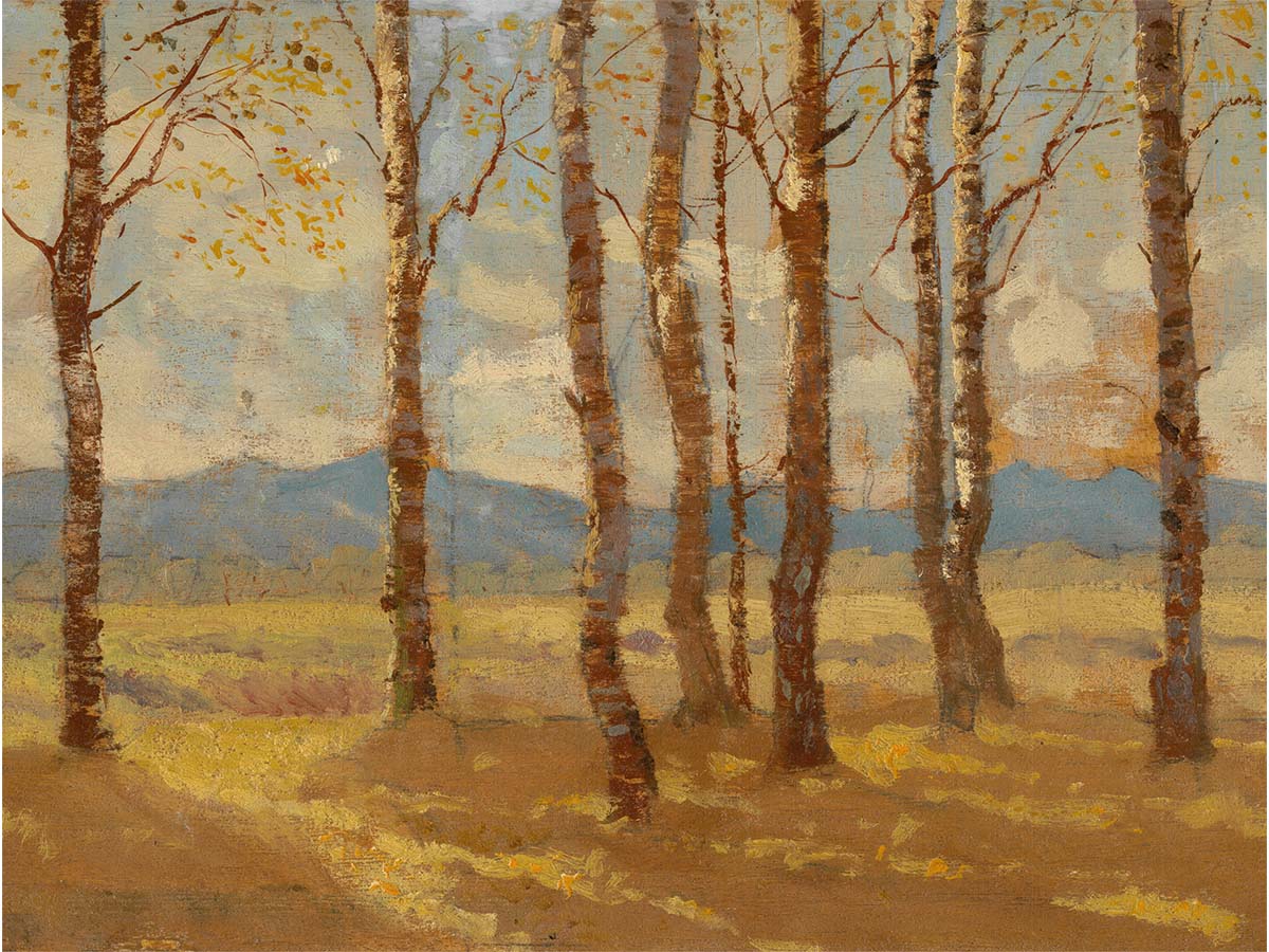 Autumn Birches III Vintage Art Print