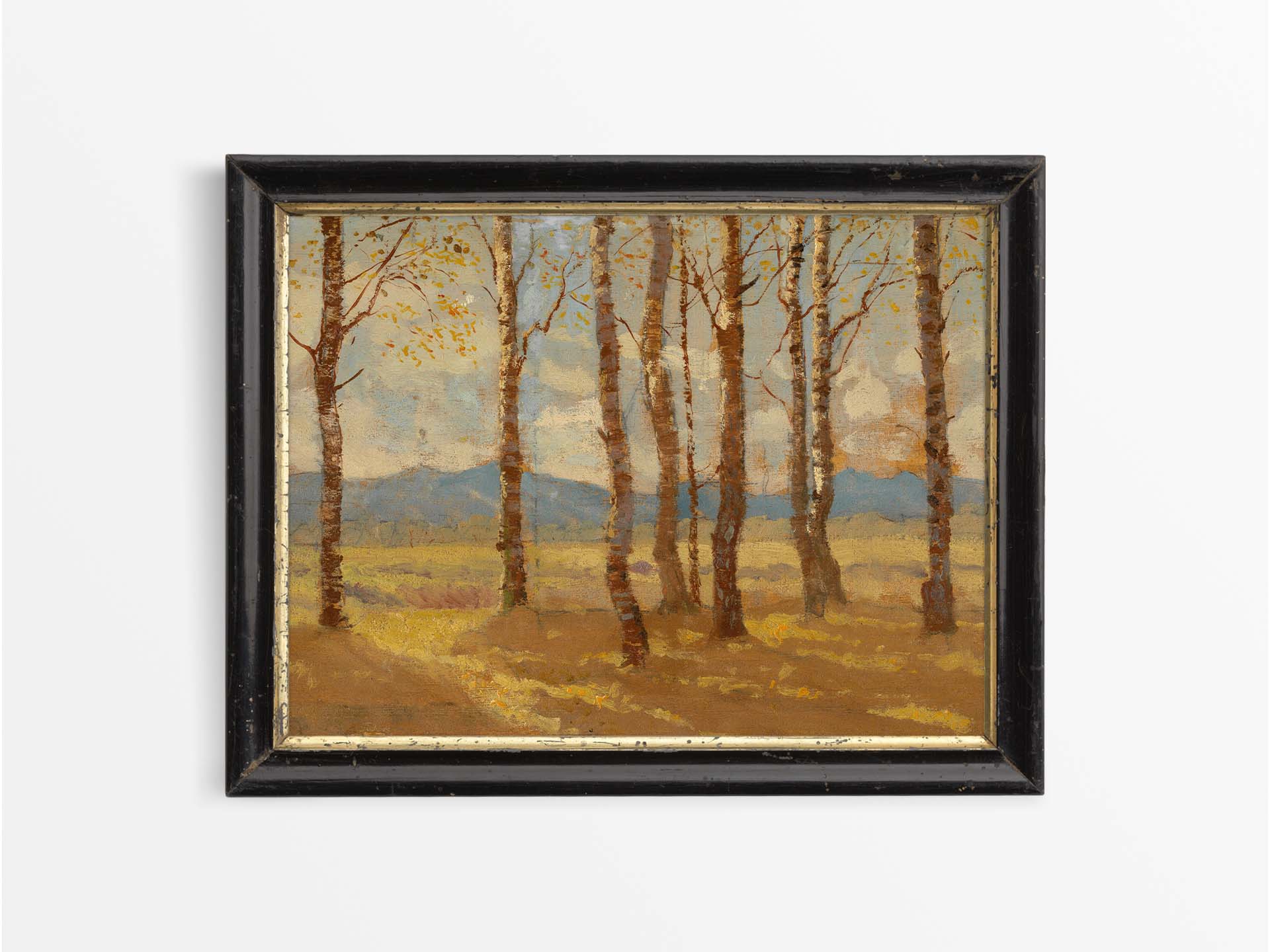 Autumn Birches III Vintage Art Print