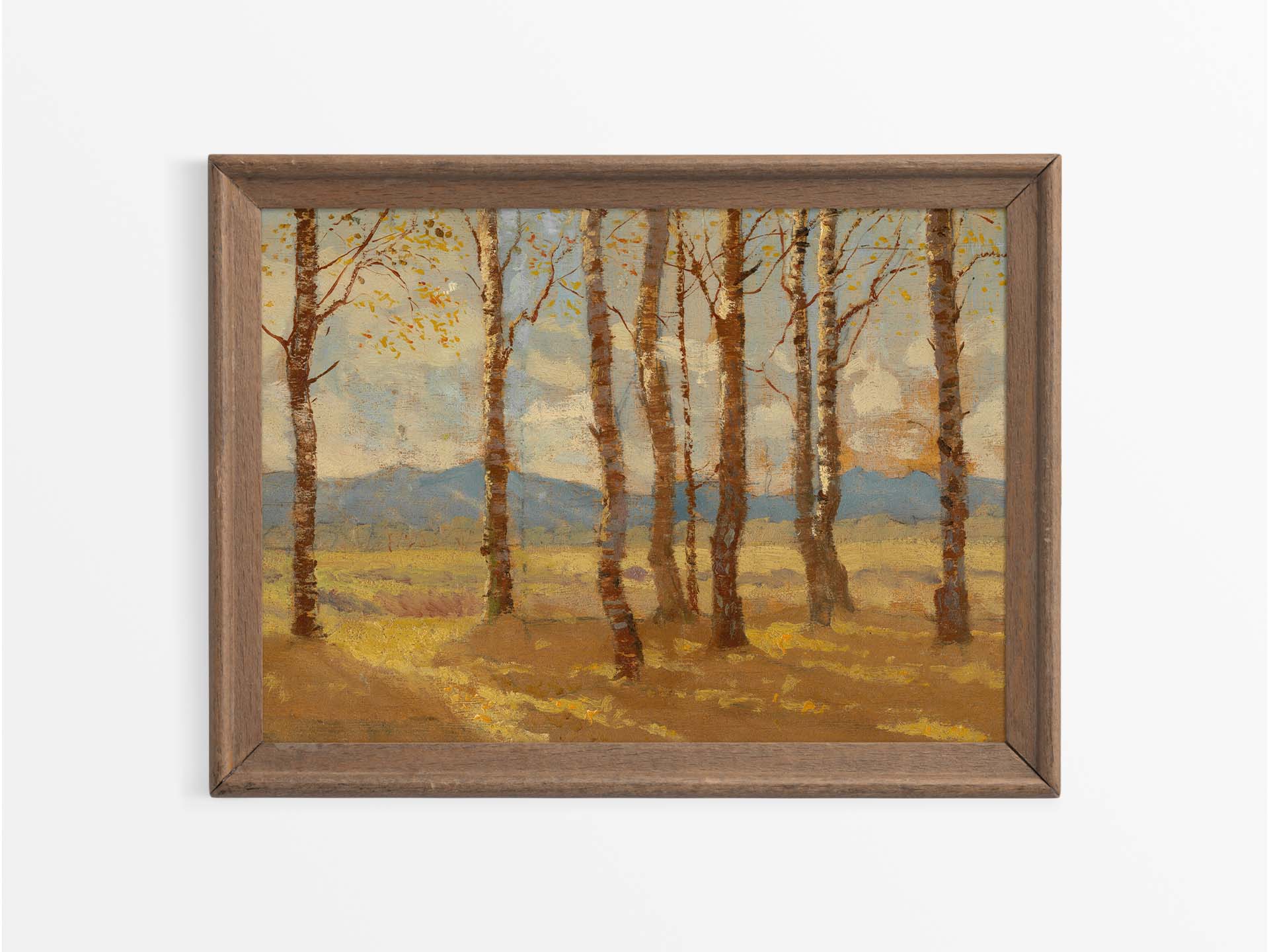 Autumn Birches III Vintage Art Print