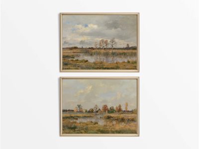 Autumn Landscape (Set of Two) Vintage Art Prints