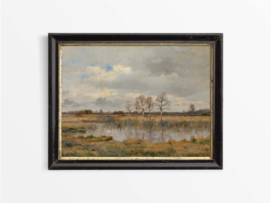 Autumn Marsh Vintage Art Print