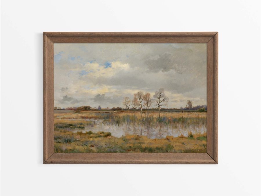 Autumn Marsh Vintage Art Print