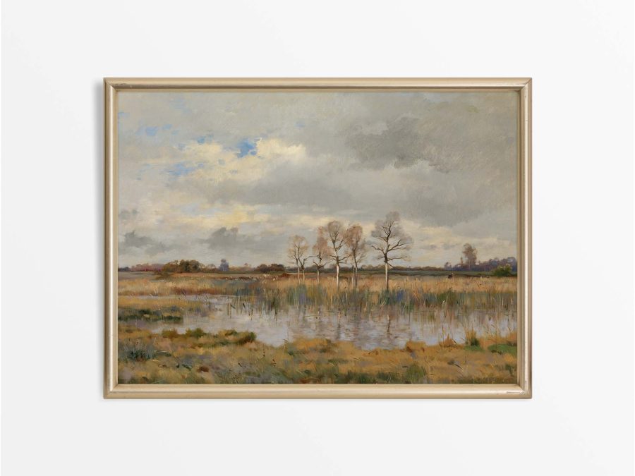 Autumn Marsh Vintage Art Print