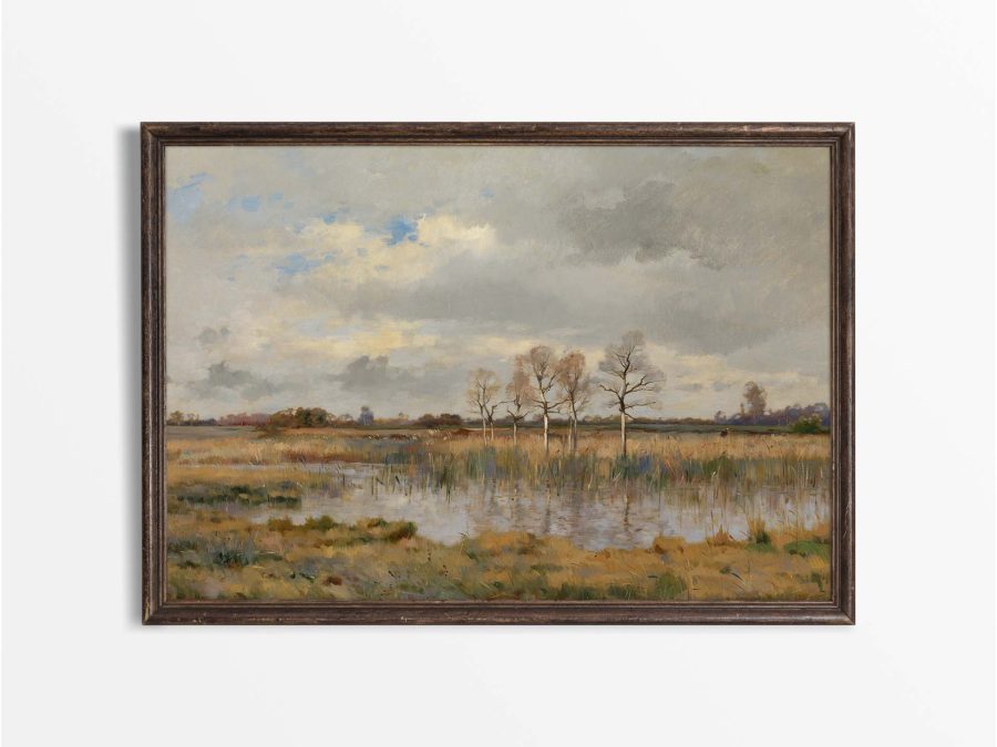 Autumn Marsh Vintage Art Print