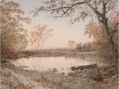 Autumn Pond Vintage Art Print