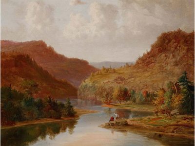 Autumn River Vintage Art Print