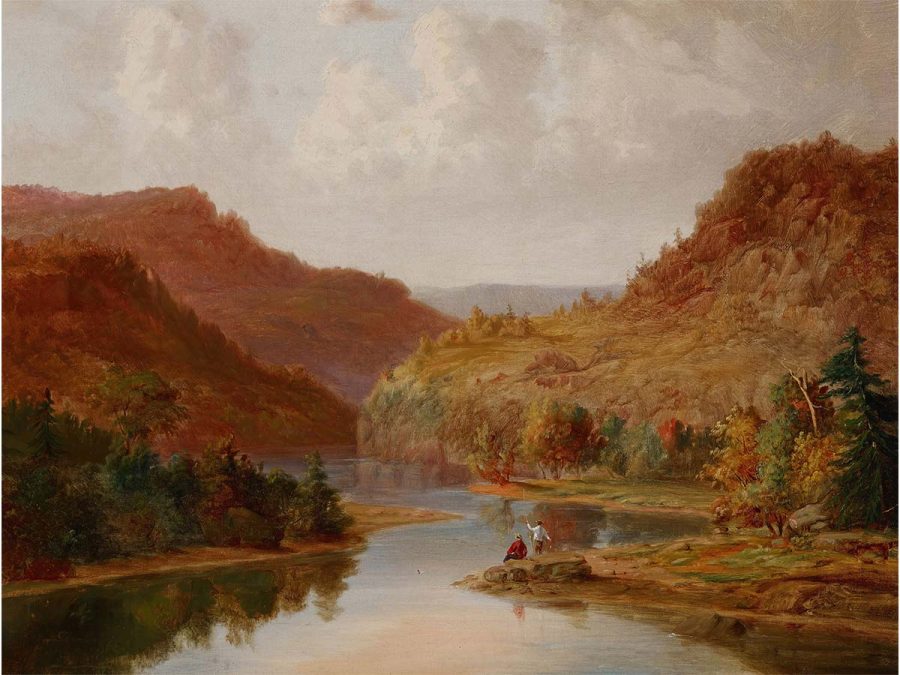 Autumn River Vintage Art Print