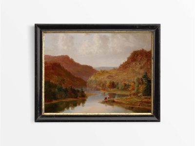 Autumn River Vintage Art Print