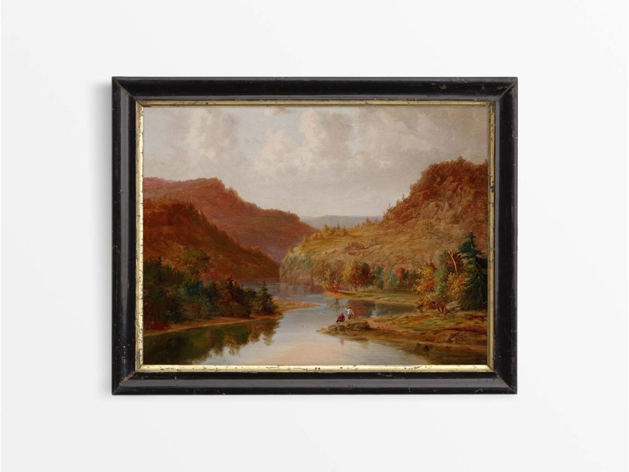 Autumn River Vintage Art Print