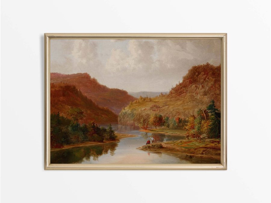 Autumn River Vintage Art Print