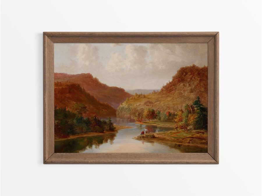 Autumn River Vintage Art Print