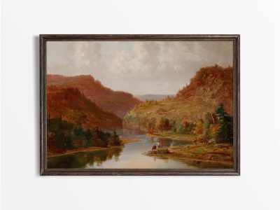 Autumn River Vintage Art Print