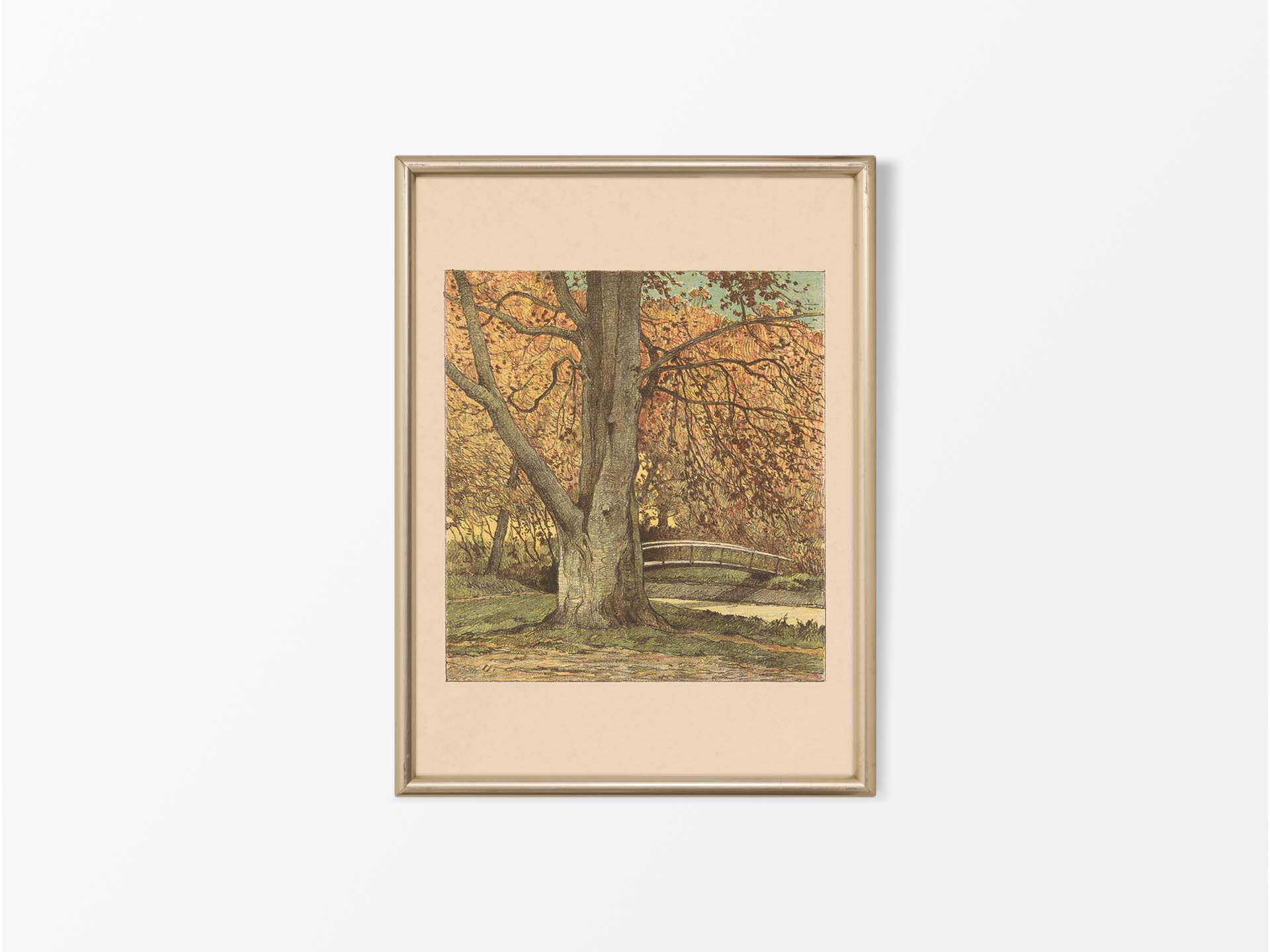 Autumn Stream Vintage Art Print