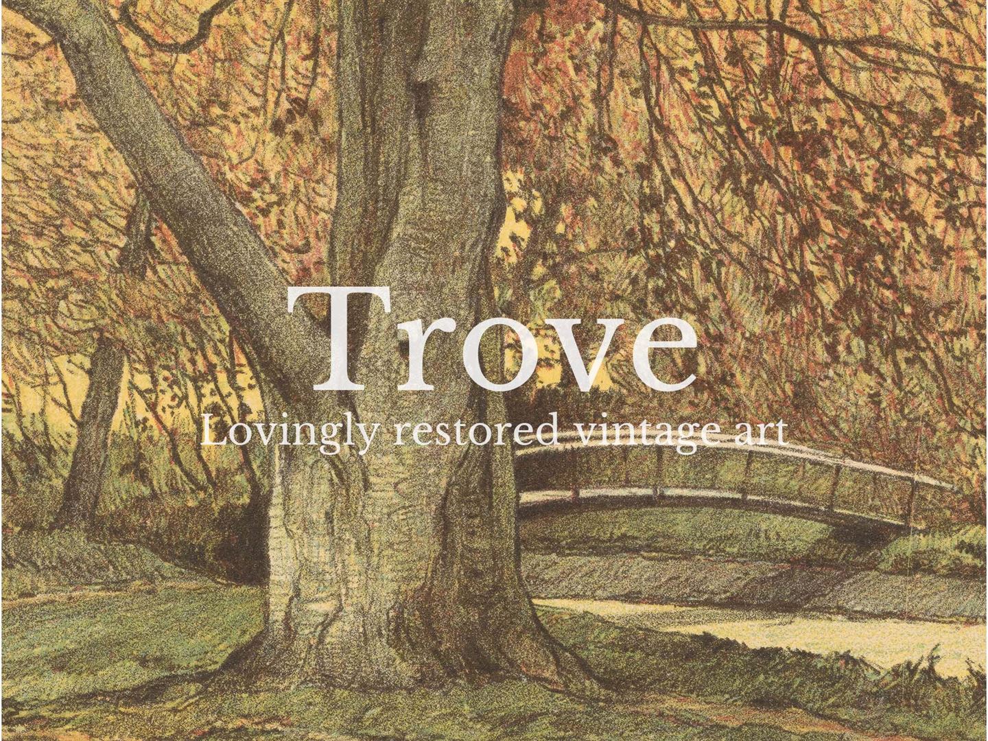 Autumn Stream Vintage Art Print
