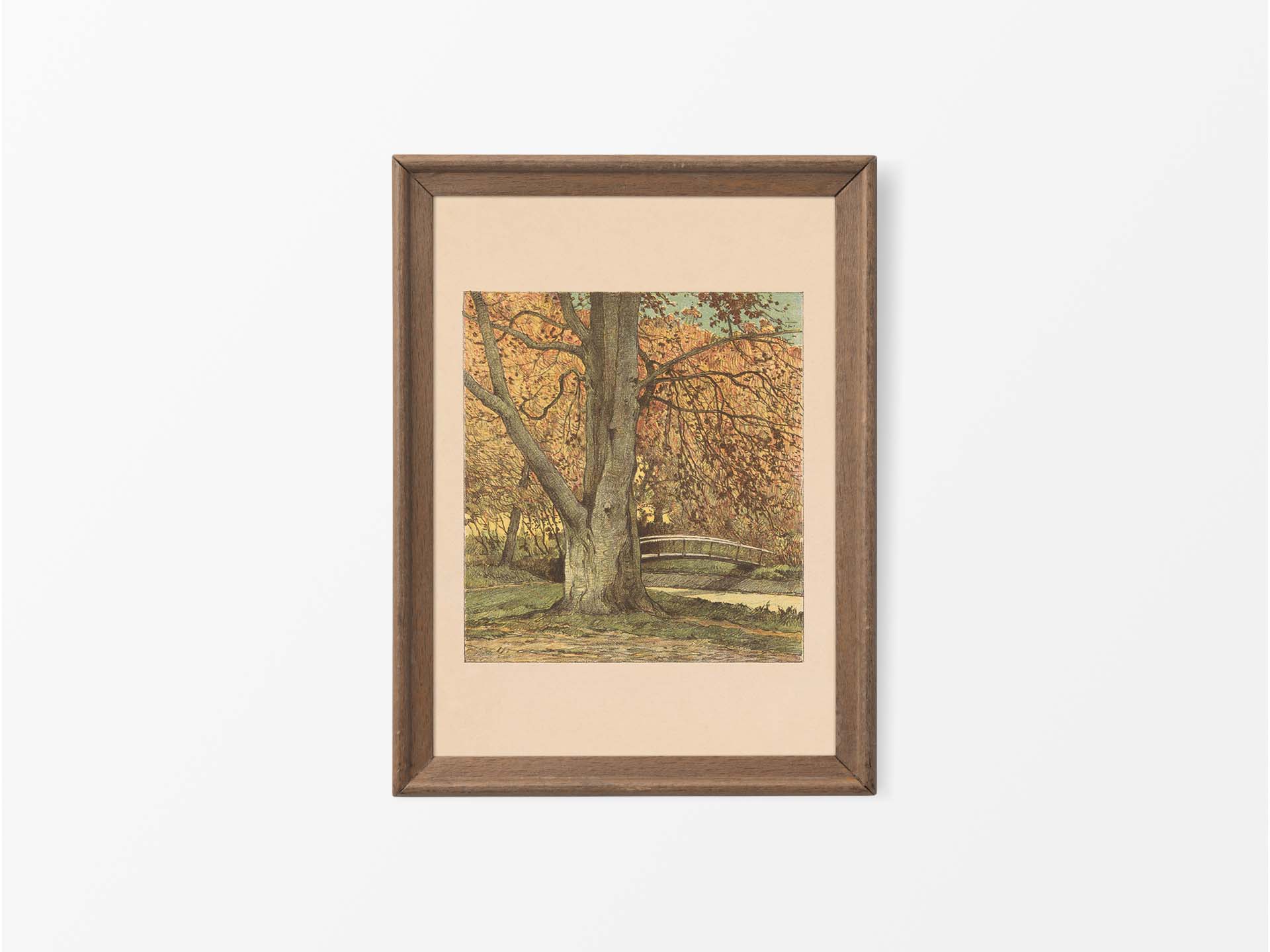 Autumn Stream Vintage Art Print