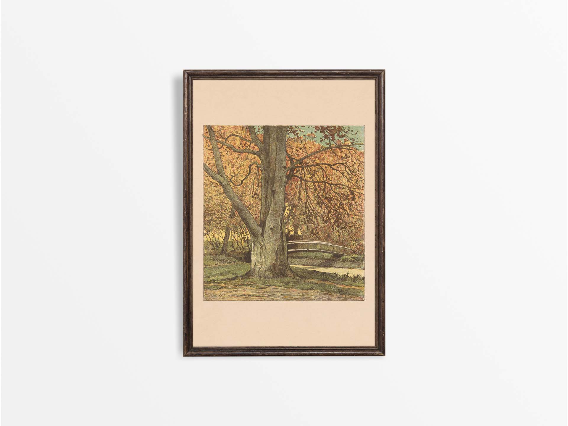 Autumn Stream Vintage Art Print