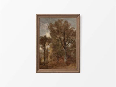 Autumn Woodland V Vintage Art Print