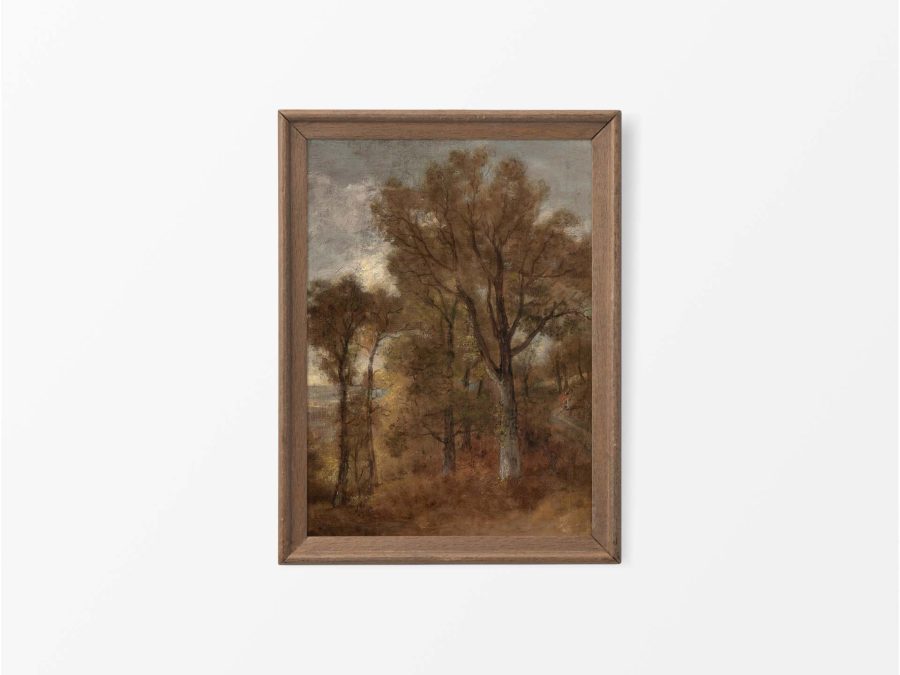 Autumn Woodland V Vintage Art Print