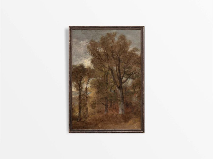 Autumn Woodland V Vintage Art Print