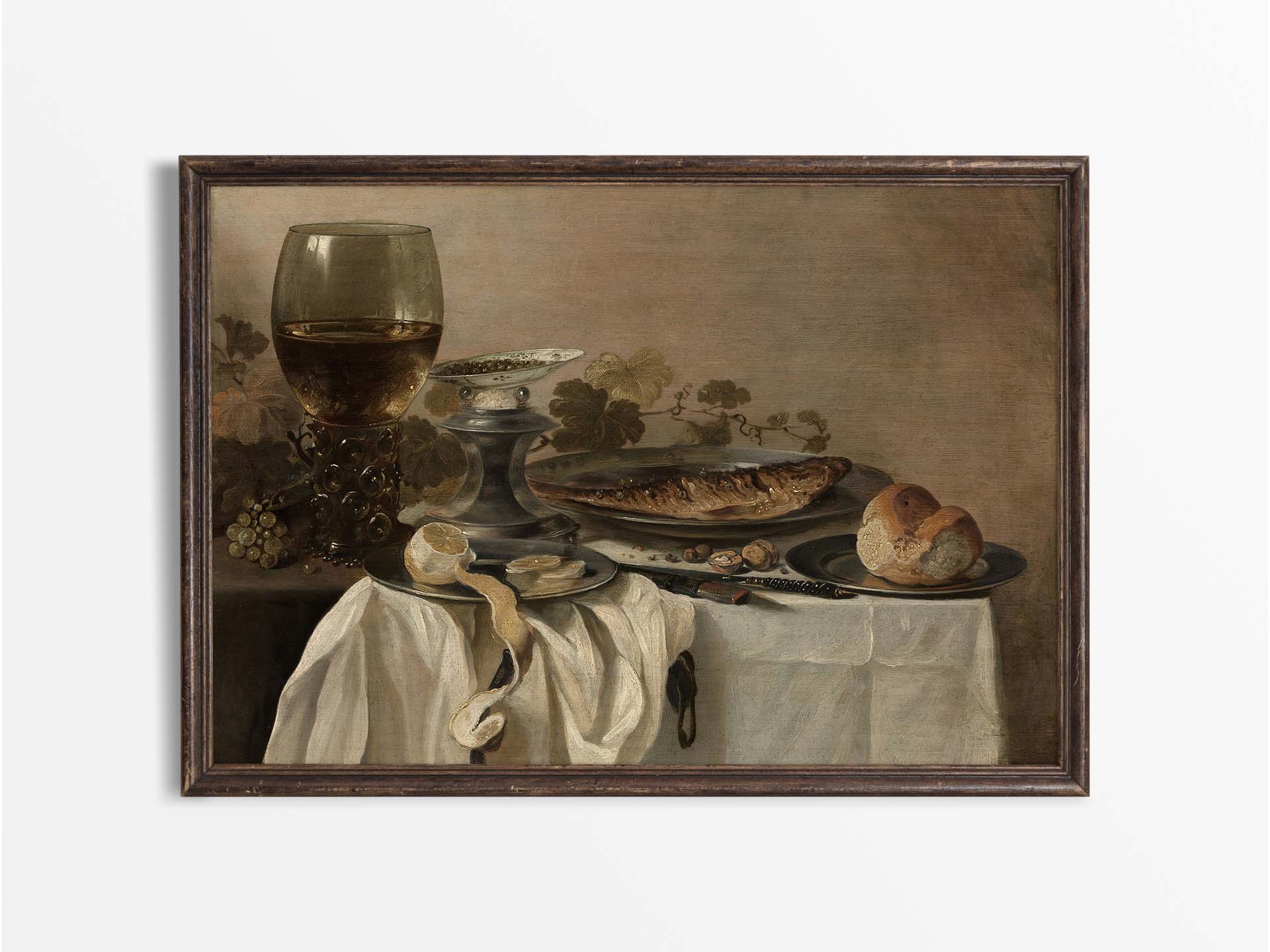 Bread & Fish Vintage Art Print
