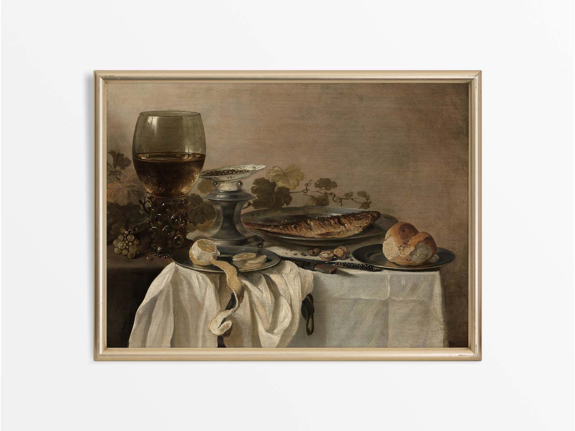 Bread & Fish Vintage Art Print