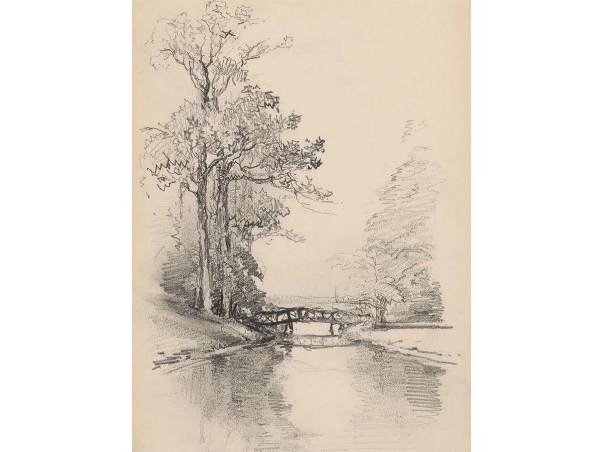 Bridge Sketch Vintage Art Print