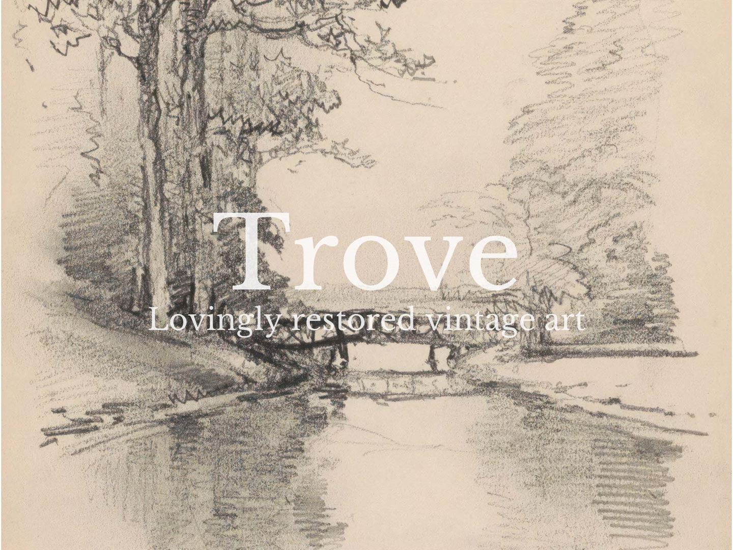 Bridge Sketch Vintage Art Print
