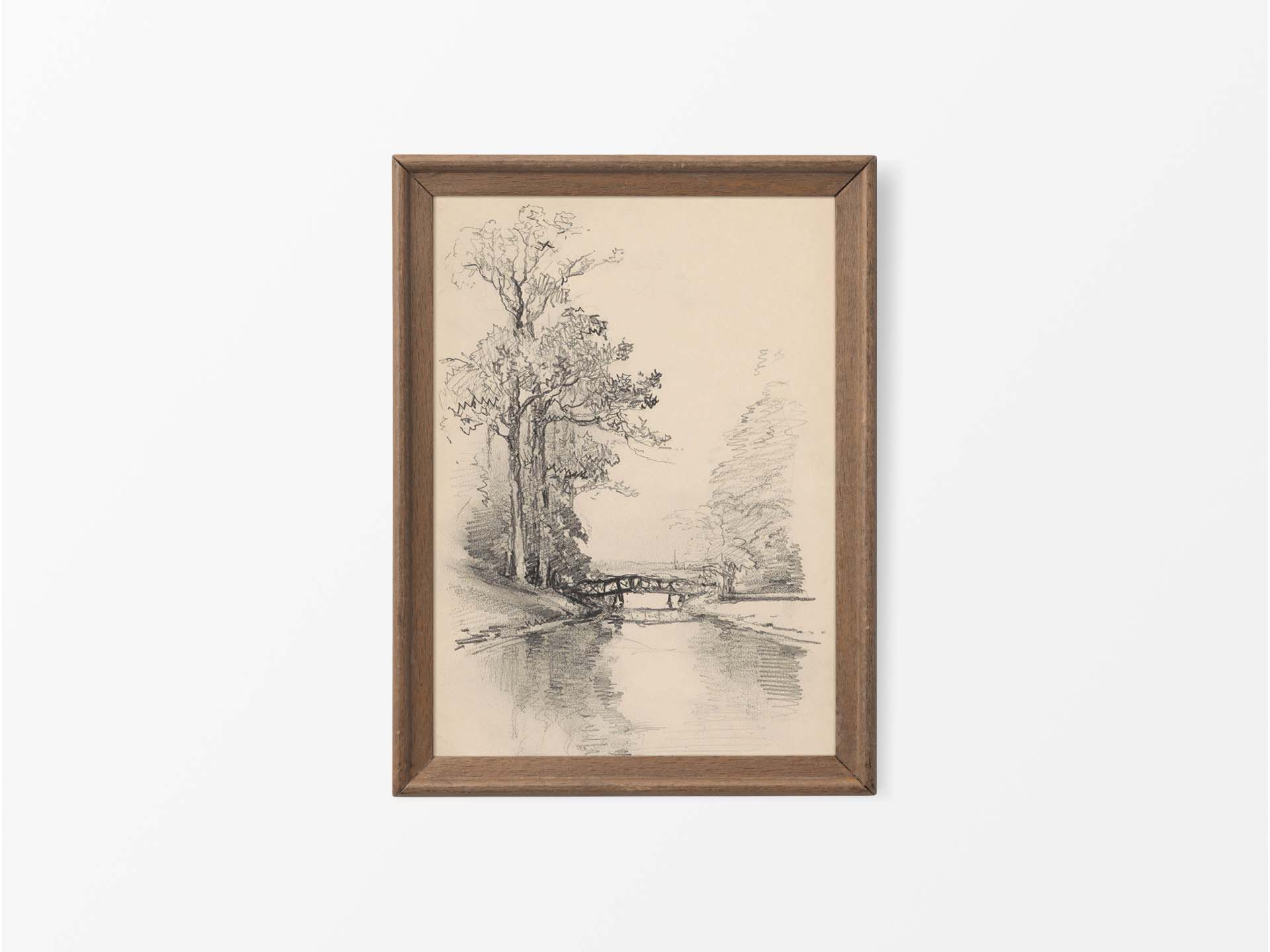 Bridge Sketch Vintage Art Print
