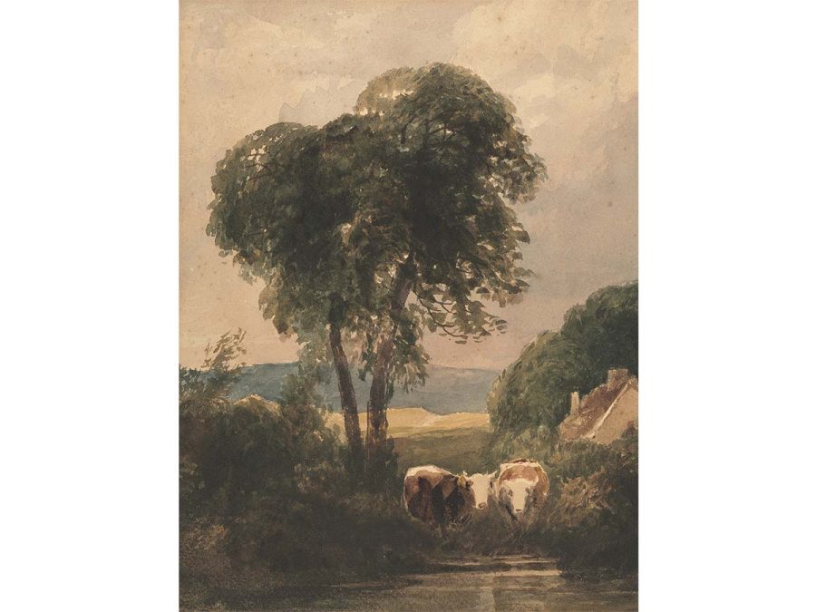 Cattle Pond Vintage Art Print