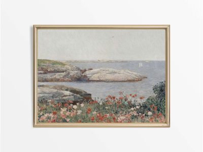 Coastal Flowers Vintage Art Print