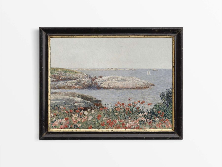 Coastal Flowers Vintage Art Print