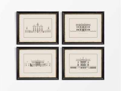 Country Houses (Set of Four) Vintage Art Prints