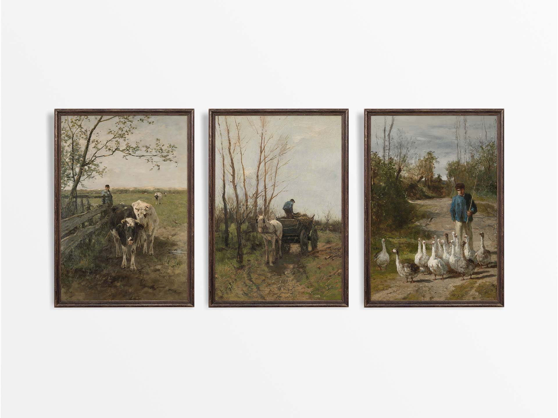 Countryside II (Set of Three) Vintage Art Prints