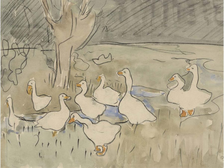 Ducks II Vintage Art Print