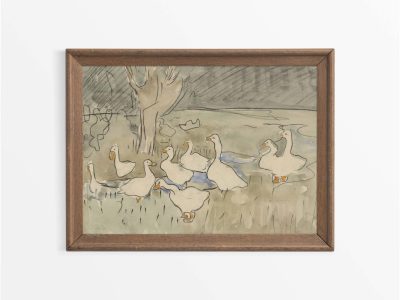 Ducks II Vintage Art Print