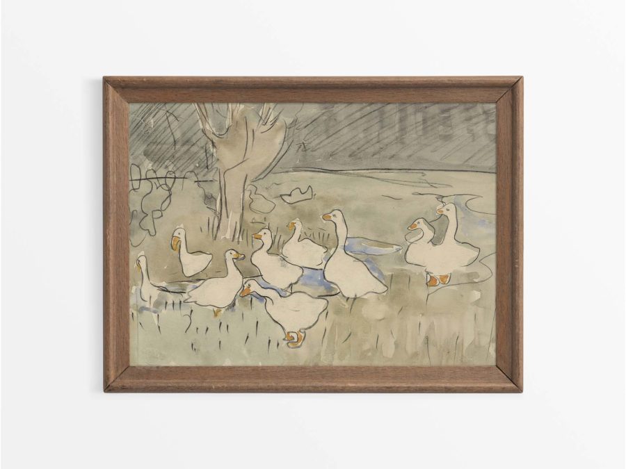 Ducks II Vintage Art Print